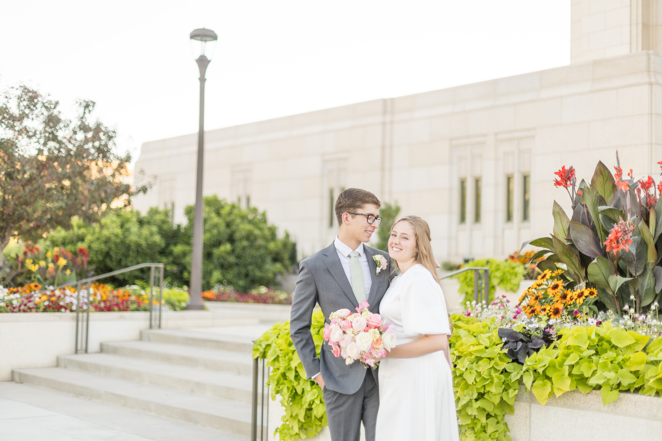 High school sweethearts on their wedding day in Utah